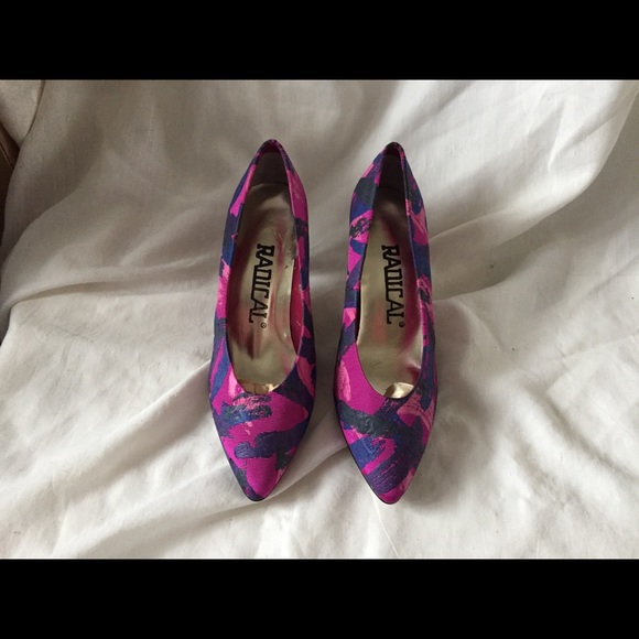 purple multicolor heels